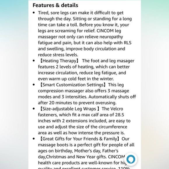 Heated Leg Massager Air Compression Brand New By Cincom - Picture 5 of 9